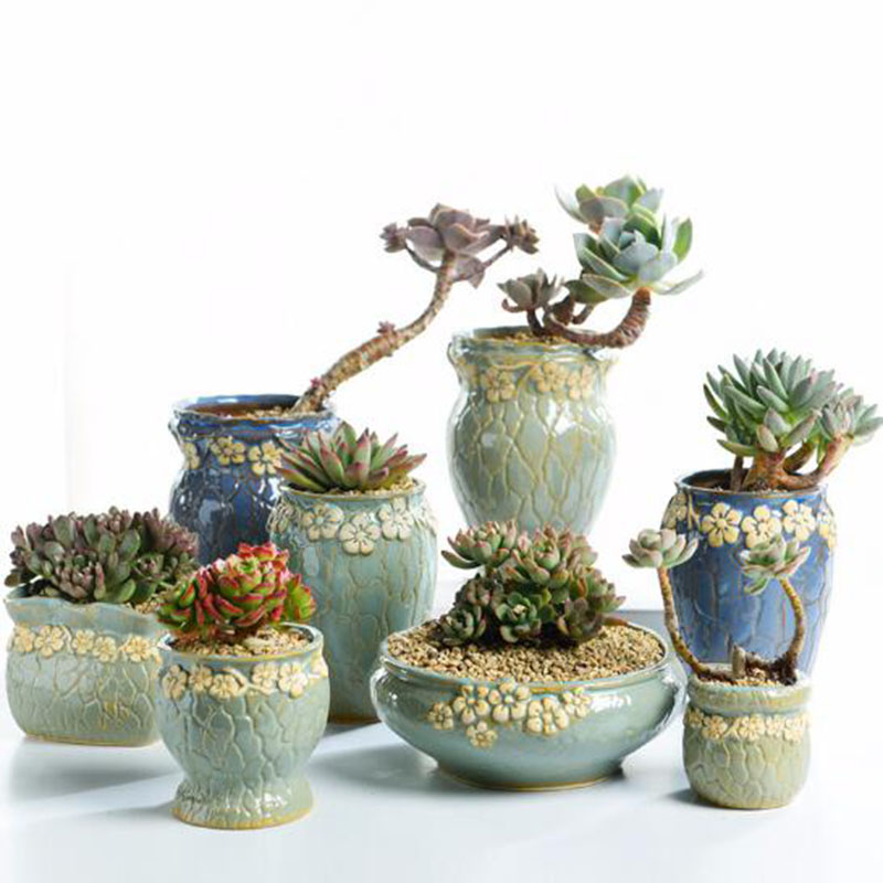 Echeveria Succulent - 多肉植物植木鉢中小サイズの花瓶レトロな花の植木鉢クリエイティブな工芸品デスクの装飾品プランターの装飾