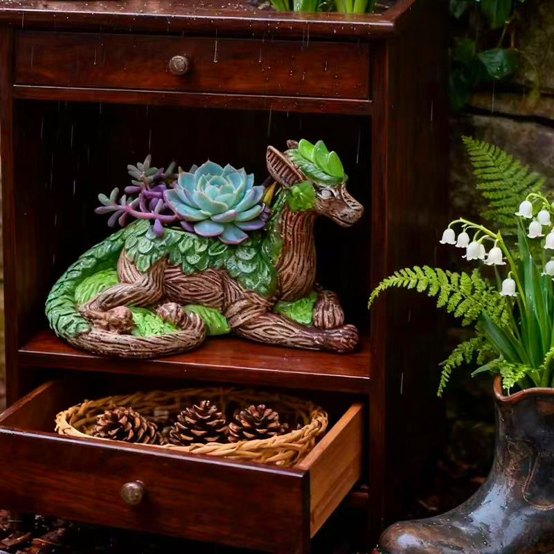 クリエイティブドラゴンツリーフラワーポット多肉植物花瓶コンテ - Echeveria Succulent のレビューと価格