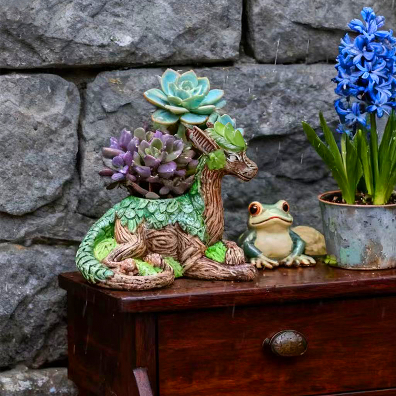 クリエイティブドラゴンツリーフラワーポット多肉植物花瓶コンテ - Echeveria Succulent のレビューと価格