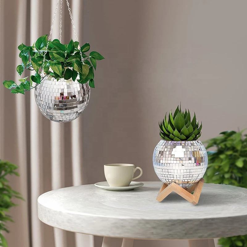 ディスコミラーボールハンギングフラワーポット、多肉植物鉢、室 - Echeveria Succulent のレビューと価格