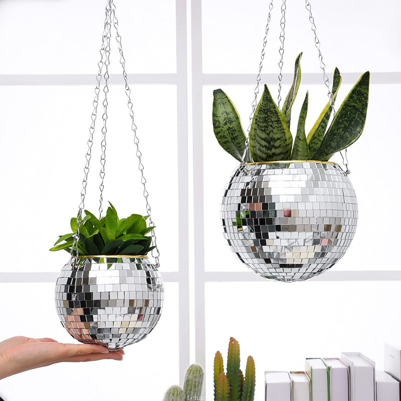 ディスコミラーボールハンギングフラワーポット、多肉植物鉢、室 - Echeveria Succulent のレビューと価格